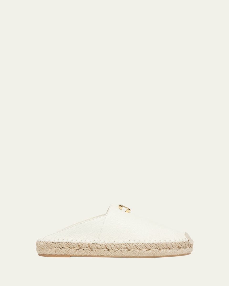 Leather Medallion Espadrille Mules