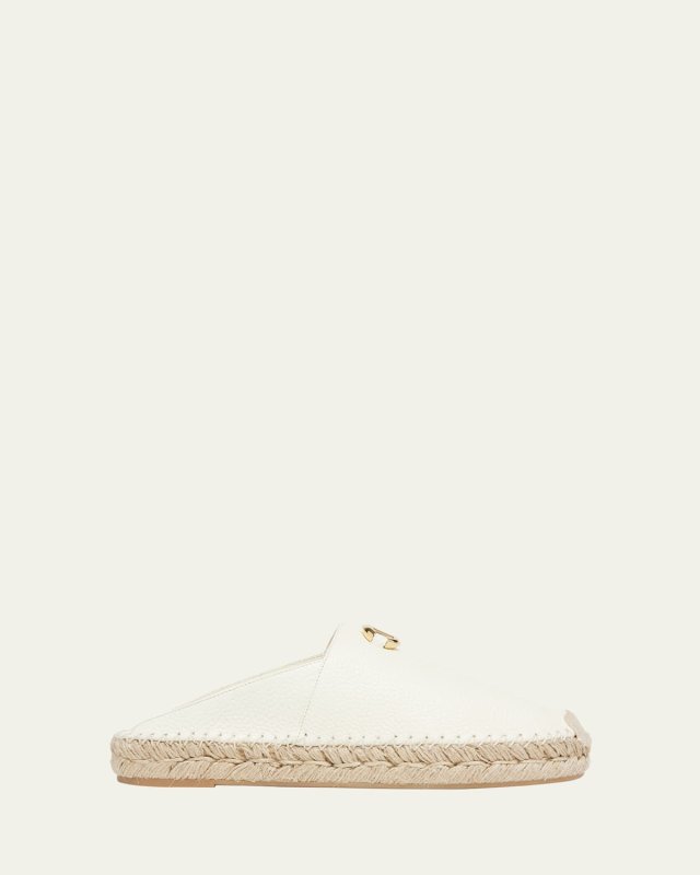 Leather Medallion Espadrille Mules
