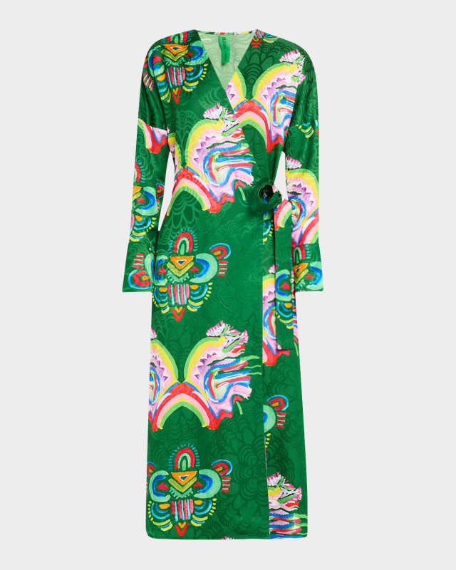 Maggie Fantasia Print Wrap Dress