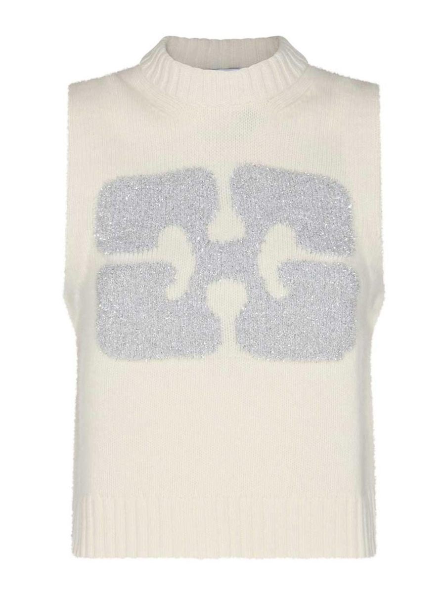 Ganni Pull Col Rond - Noir