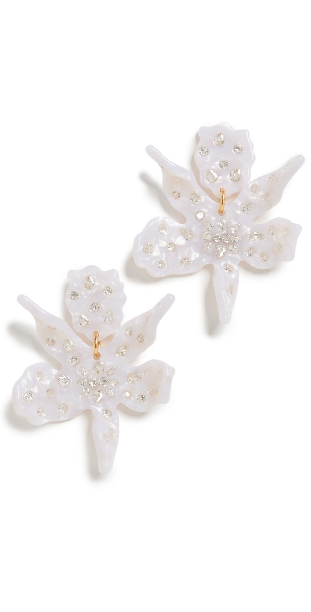 Lele Sadoughi Small Paper Lily Earrings Pearl