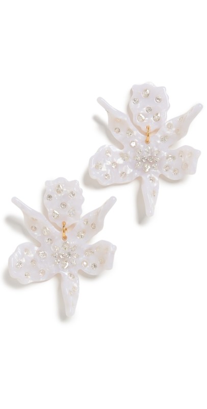 Lele Sadoughi Small Paper Lily Earrings Pearl