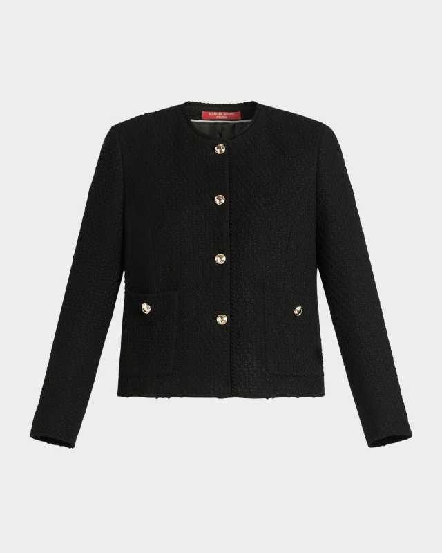 Plus Size Canosa Button-Down Tweed Jacket