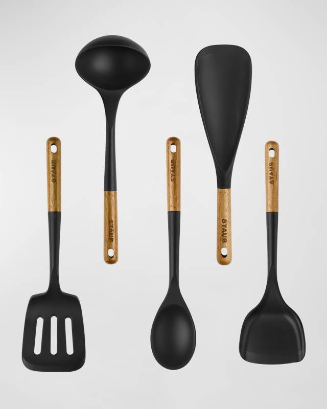 Silicone & Wood 5-Piece Cooking Utensil Set
