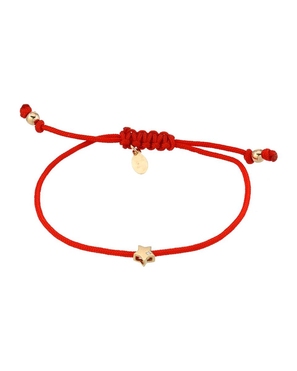 14K Fortune 1-Diamond Star Adjustable Bracelet