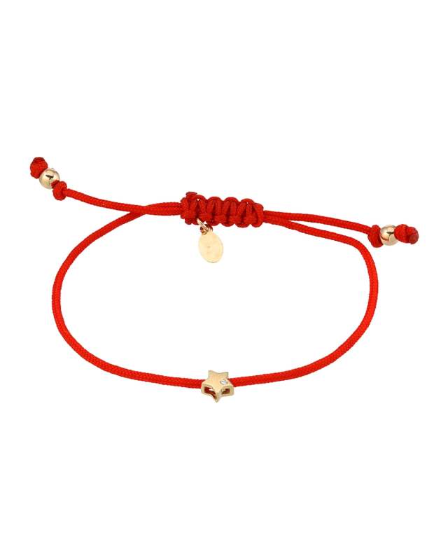 14K Fortune 1-Diamond Star Adjustable Bracelet