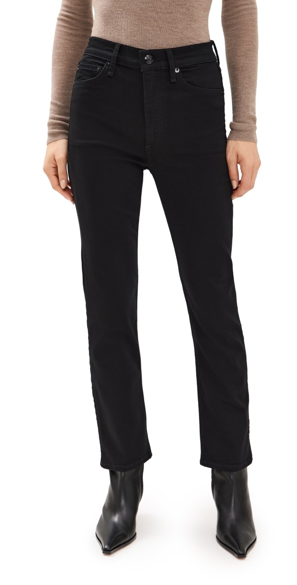 rag & bone Flexi Wren High Rise Ankle Slim Jeans Black