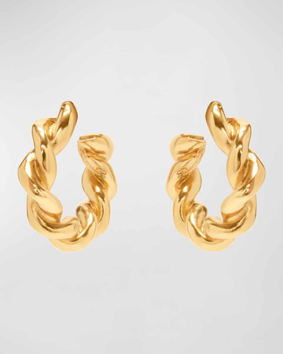 Small Solid Rope Hoop Earrings