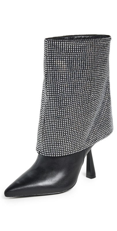 Black Suede Studio Cecille Pointy Toe Ankle Boots Black