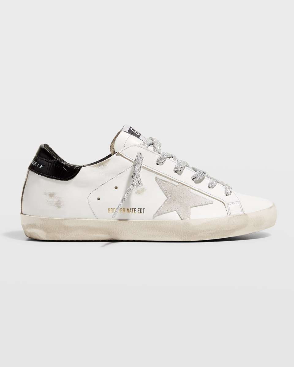 Superstar Leather Glitter Low-Top Sneakers