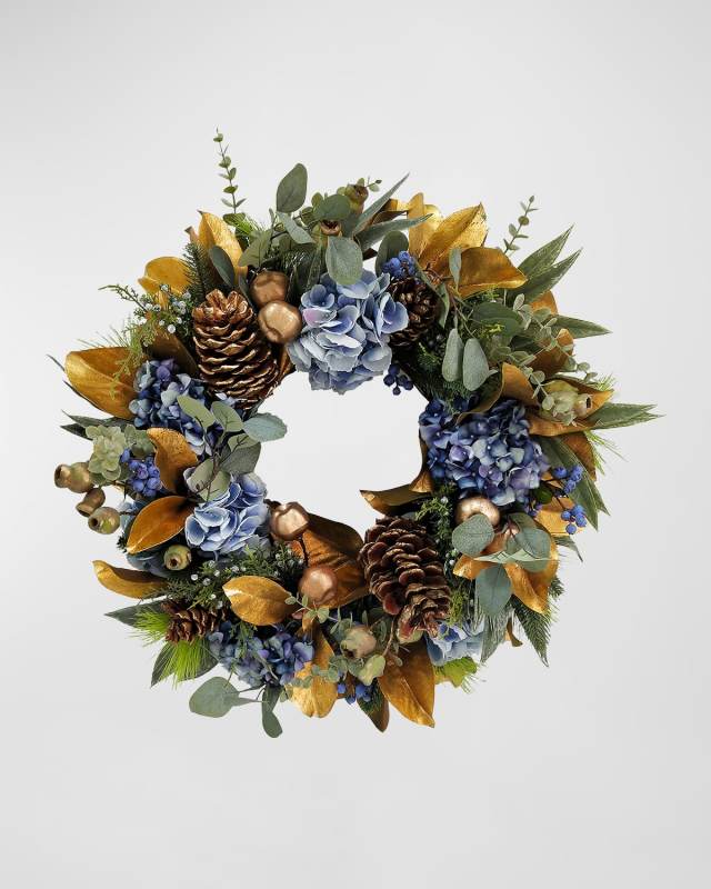 25" Holiday Hydrangea Wreath