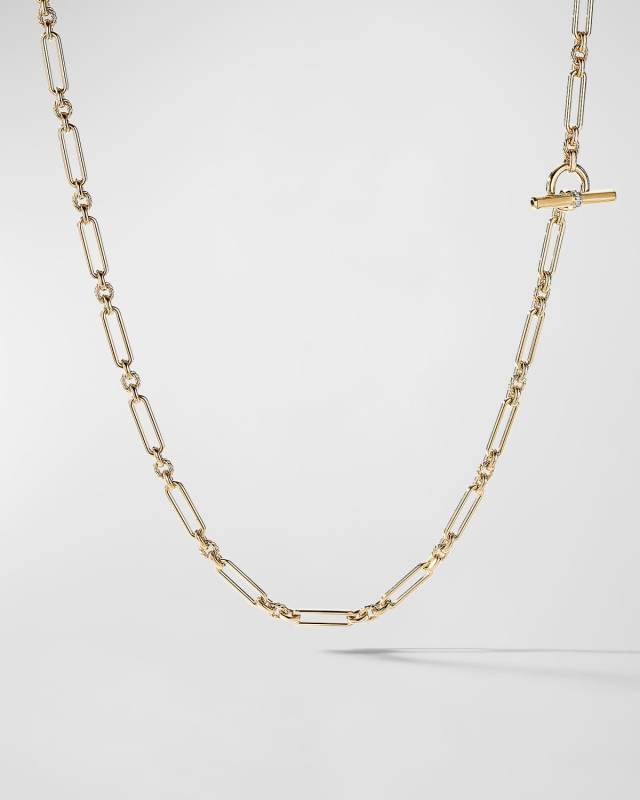Lexington Chain Necklace with Diamonds in 18K Gold, 4.5mm, 36"L