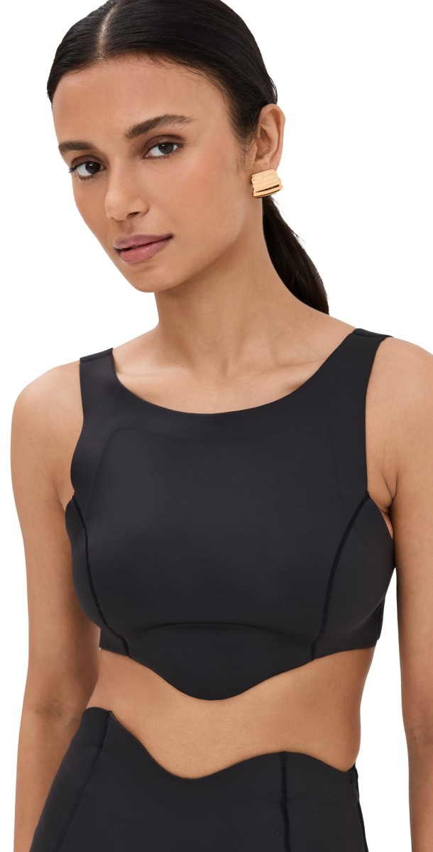 STAUD Huron Bikini Top Black