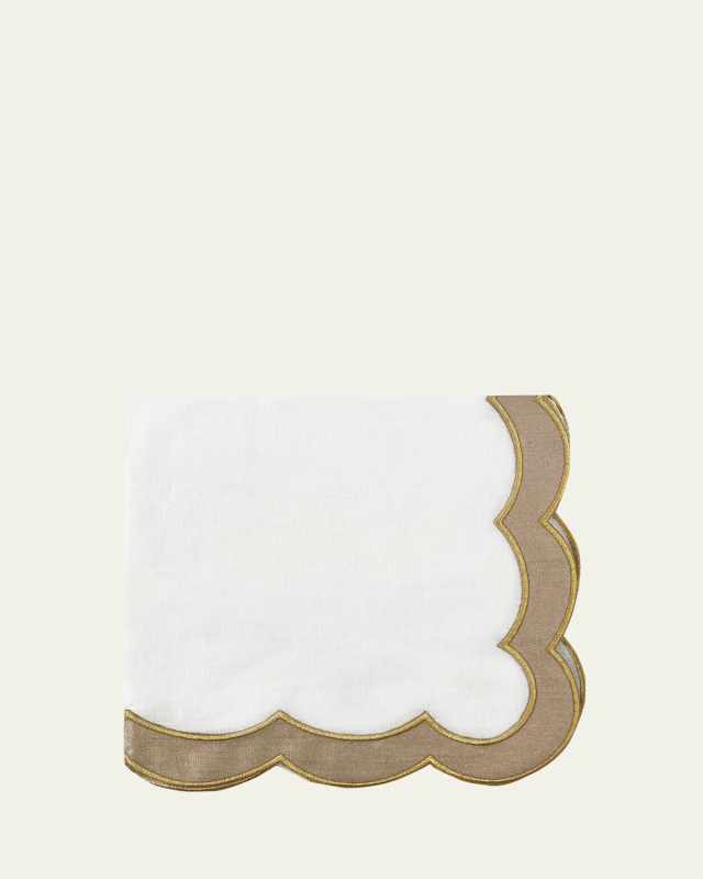 Earth Scalloped Border Napkin, 22" Square