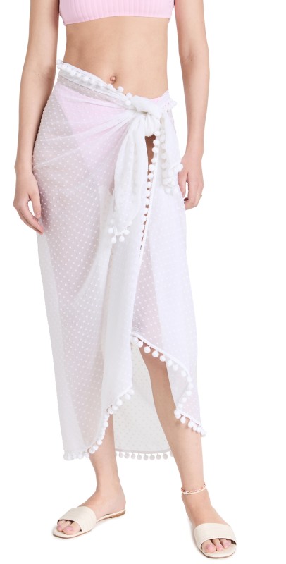 Playa Lucila Embroidered Sarong White