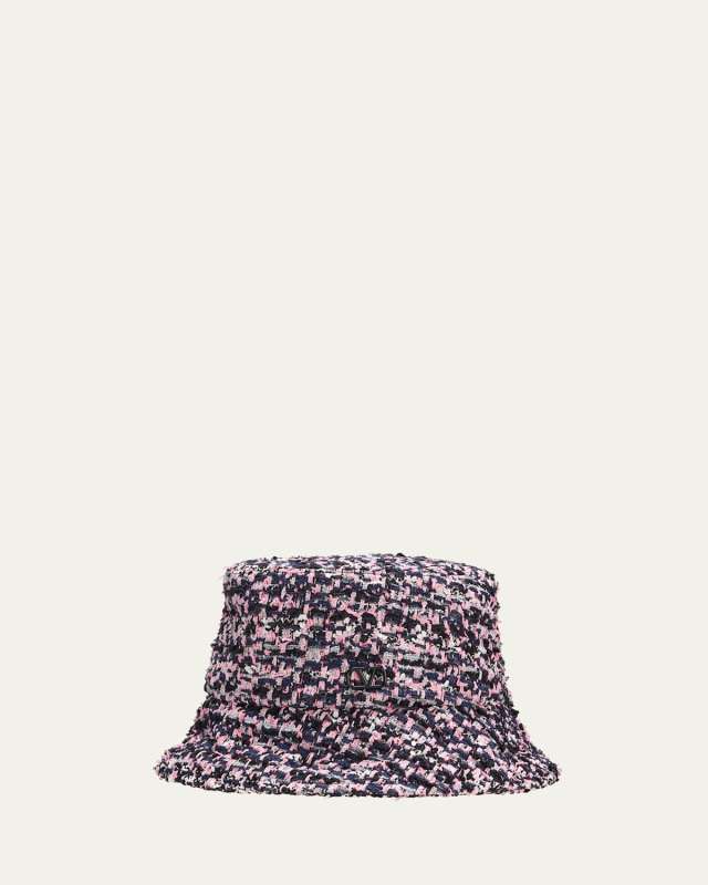 V-Logo Tweed Bucket Hat