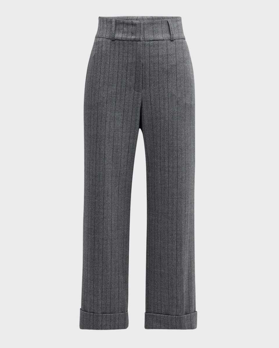 Striped Straight-Leg Pants