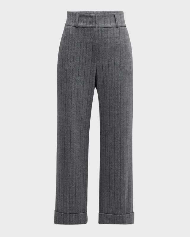 Striped Straight-Leg Pants
