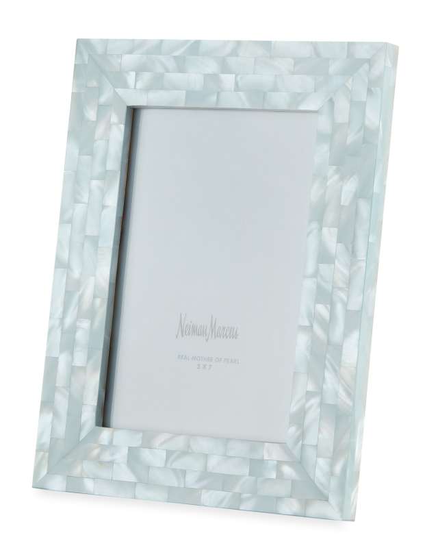 Mother-of-Pearl Picture Frame, Blue, 5" x 7"