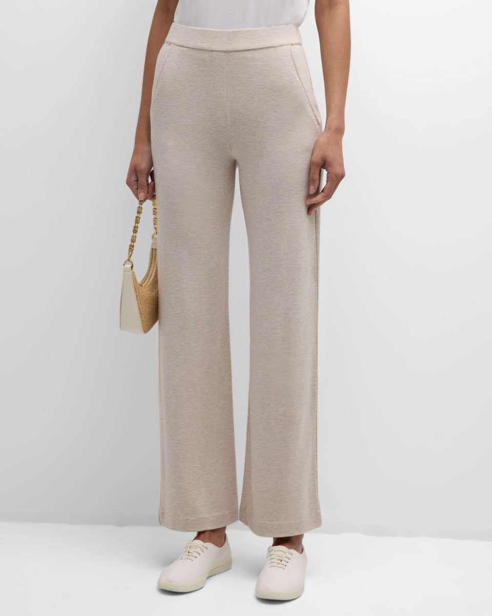 French Terry Wide-Leg Trousers