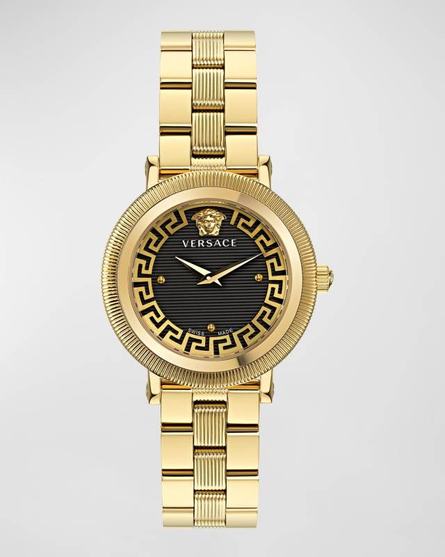 35mm Greca Flourish Watch with Bracelet Strap, Gold Plated