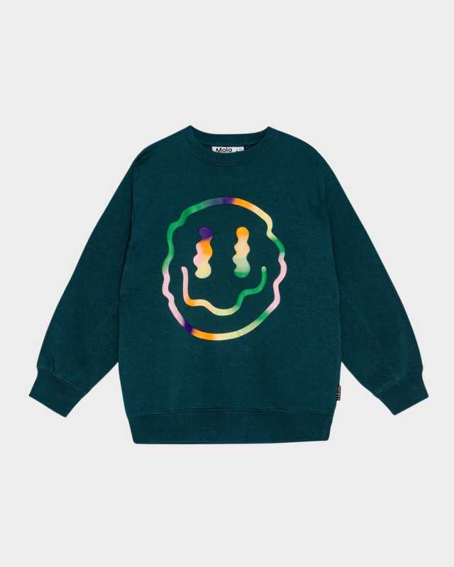 Boy's Magni Wiggly Happy Face Sweatshirt, Size 4-