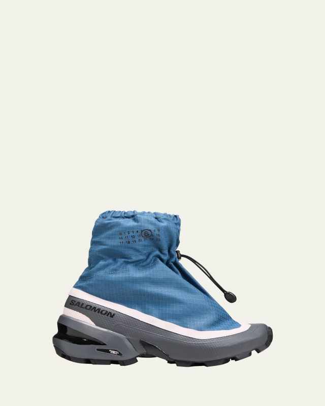 Drawstring Fabric Chunky-Heel Sneakers