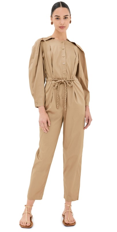 FARM Rio Brown Raglan Sleeve Jumpsuit Brown
