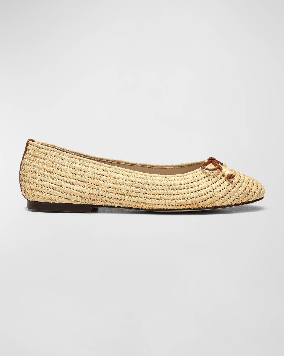 Aimee Woven Raffia Ballerina Flats
