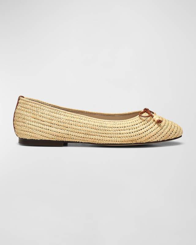 Aimee Woven Raffia Ballerina Flats