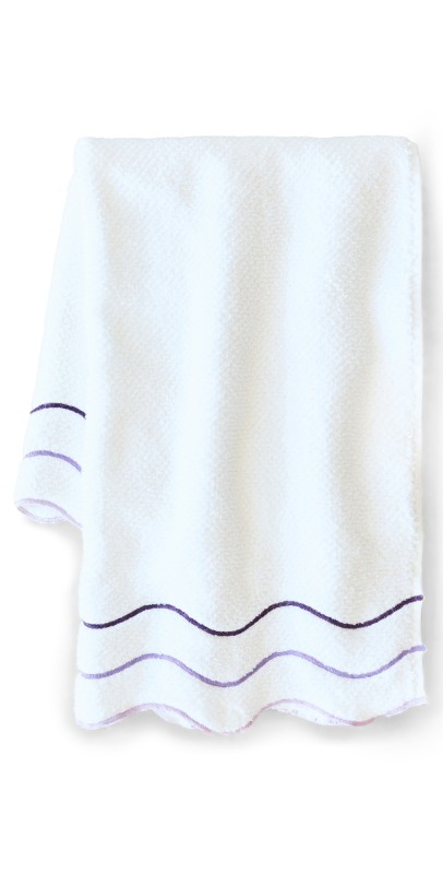 Kassatex Shopbop x Kassatex Scalloped Hand Towel Set of 2 White/Violet