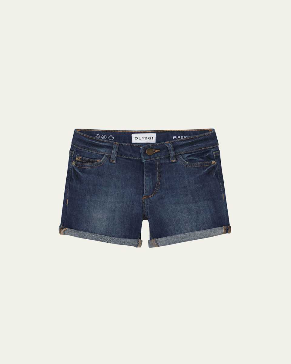 Girl's Piper Cuffed Denim Shorts, Size 2-6