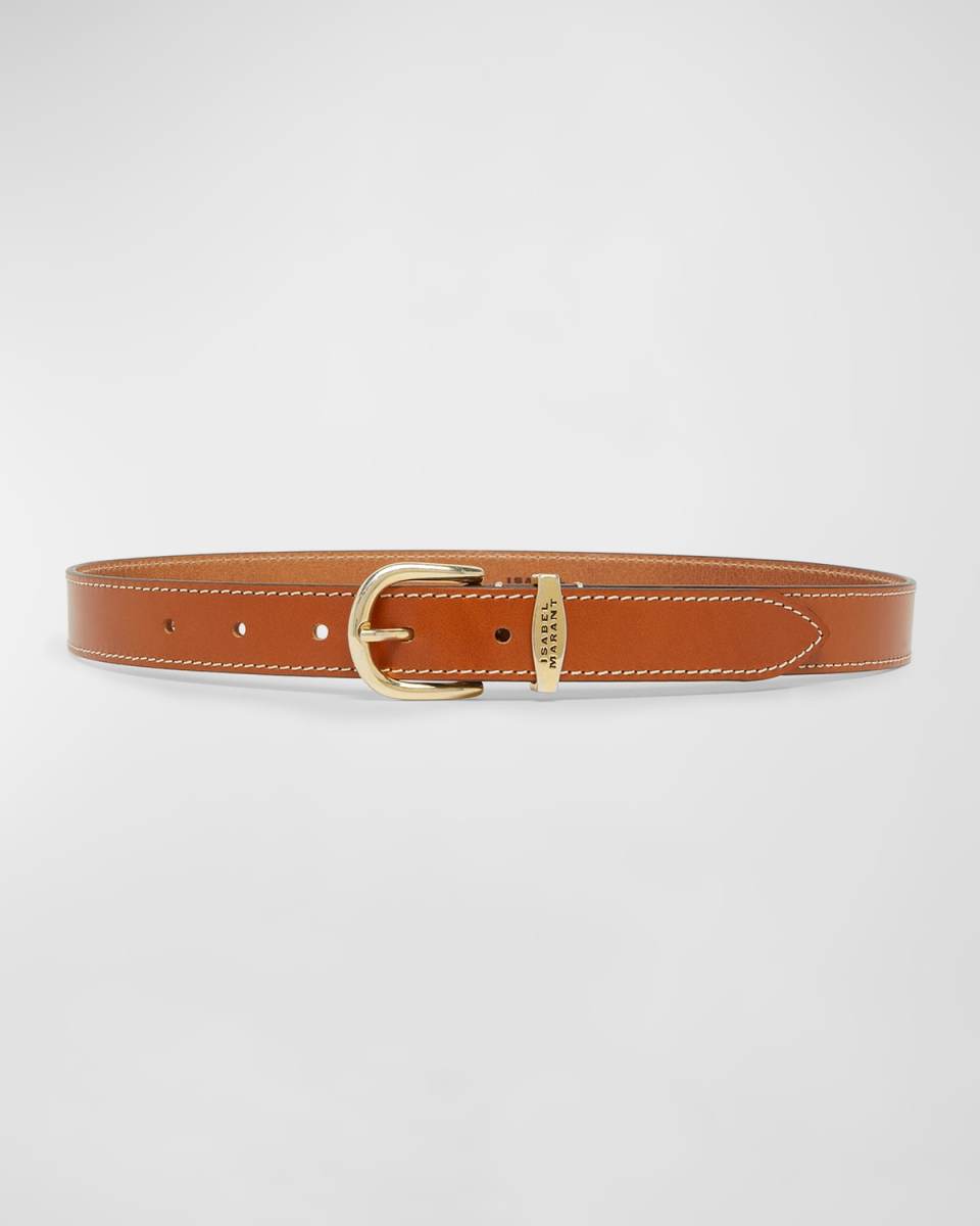 Zadd Leather Belt With Contrast Stitching
