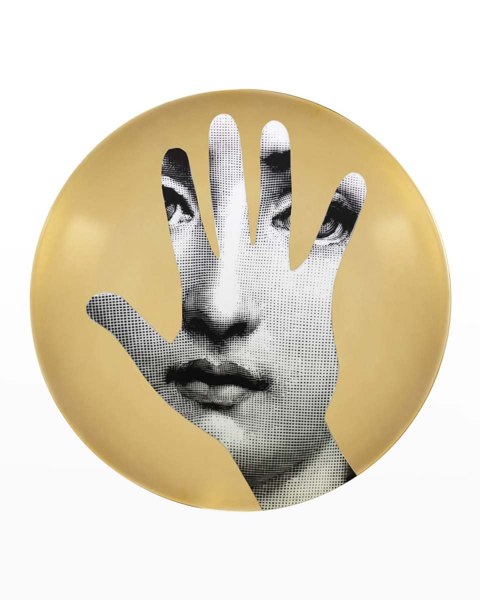Tema E Variazioni n. 15 Face in Hand Gold Wall Plate