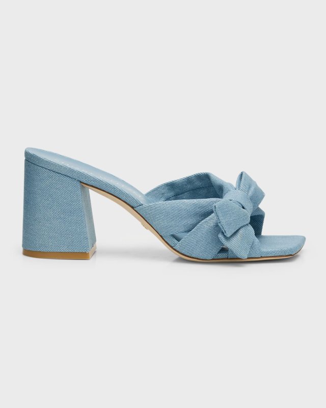 Sofia Denim Bow Mule Sandals