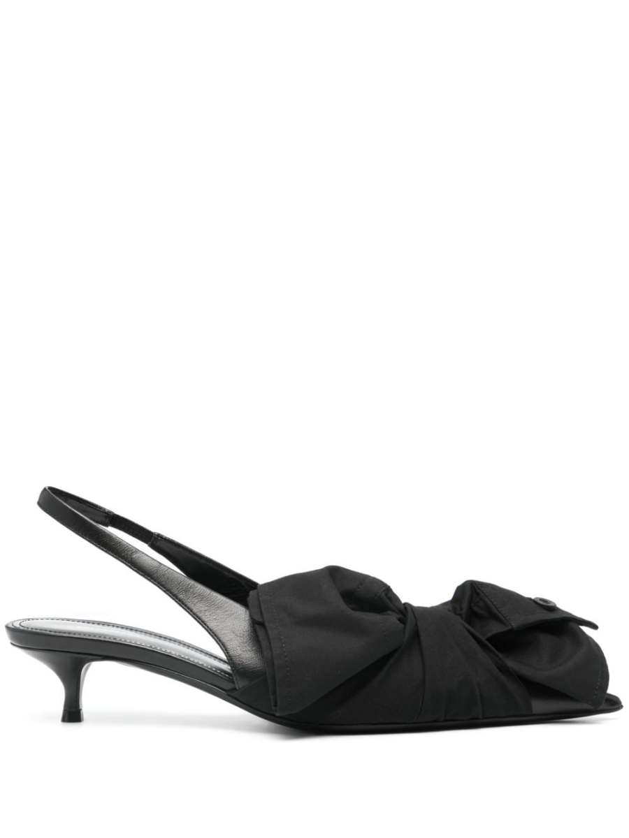 40mm bow leather pumps