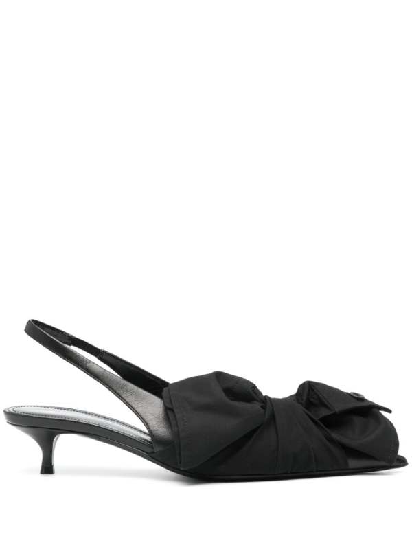 40mm bow leather pumps