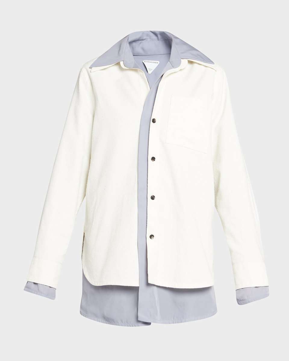 Layered Button-Front Cotton Shirt
