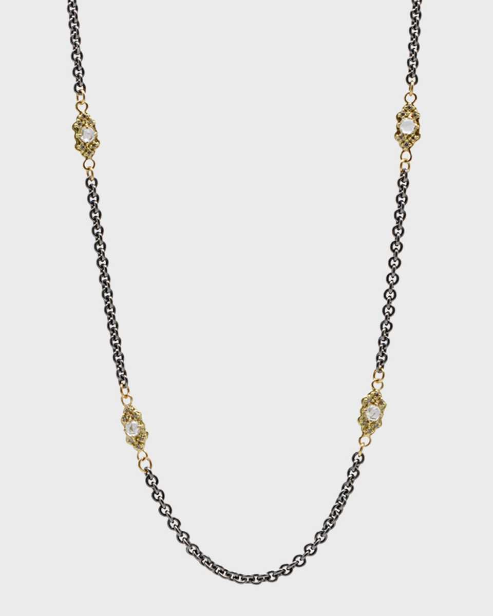 Old World Scroll Station Necklace, 18"L
