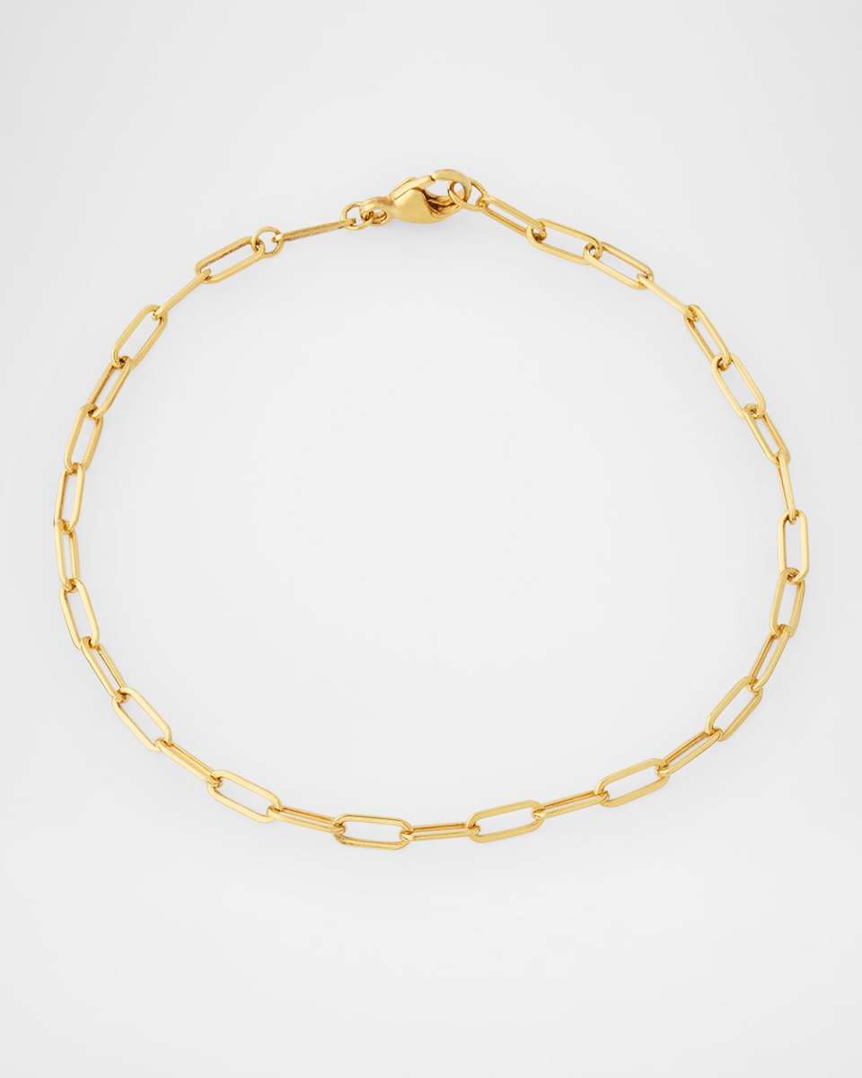 Golden Dreams 18K Yellow Gold Petite Paper Clip Chain Bracelet