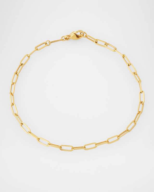 Golden Dreams 18K Yellow Gold Petite Paper Clip Chain Bracelet