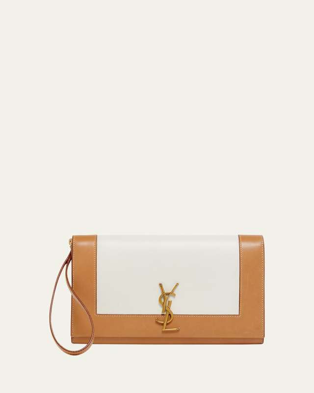 YSL Flap Clutch Bag in Leather