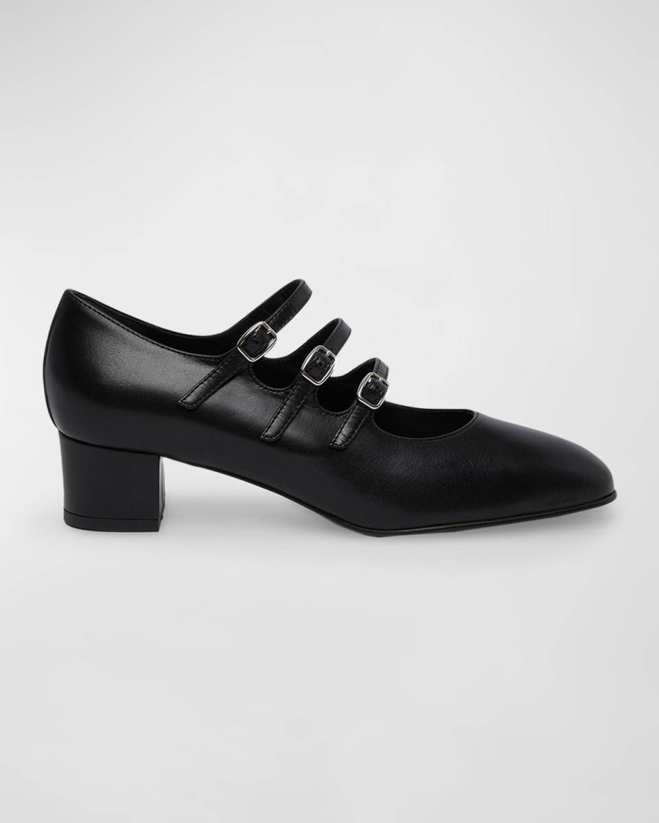 Kina Leather Mary Jane Ballerina Pumps