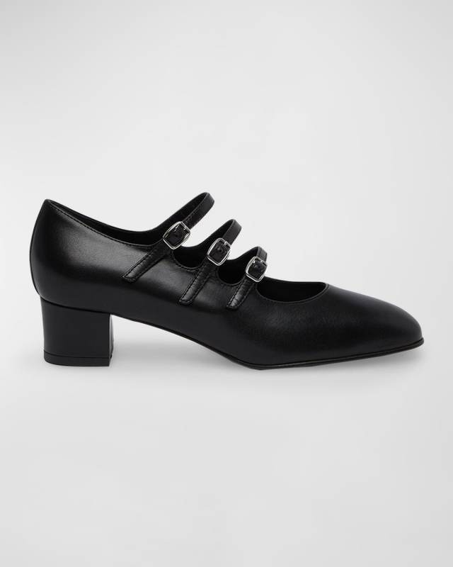 Kina Leather Mary Jane Ballerina Pumps