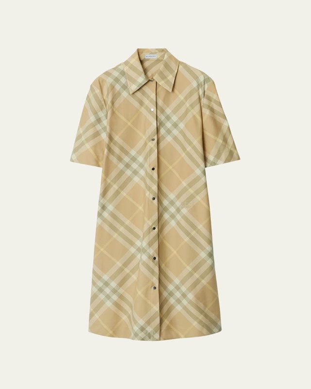 Signature Check Button-Front Shirtdress