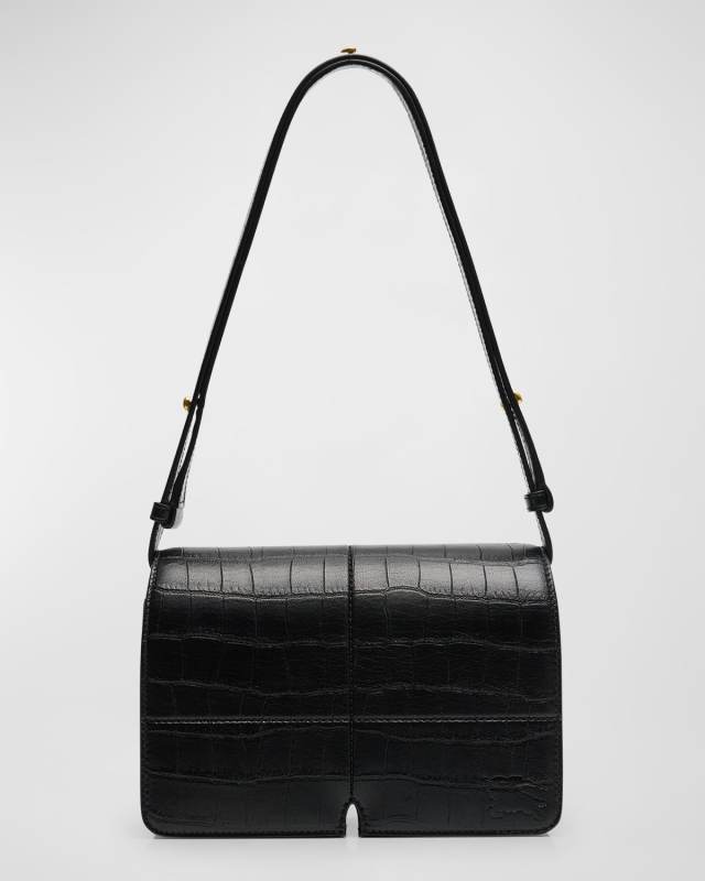 Snip Leather Flap Shoulder Bag