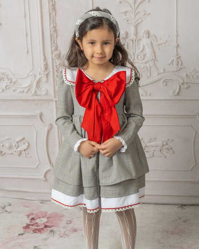Girl's Georgina Tartan-Print Dress, Size 12M-10