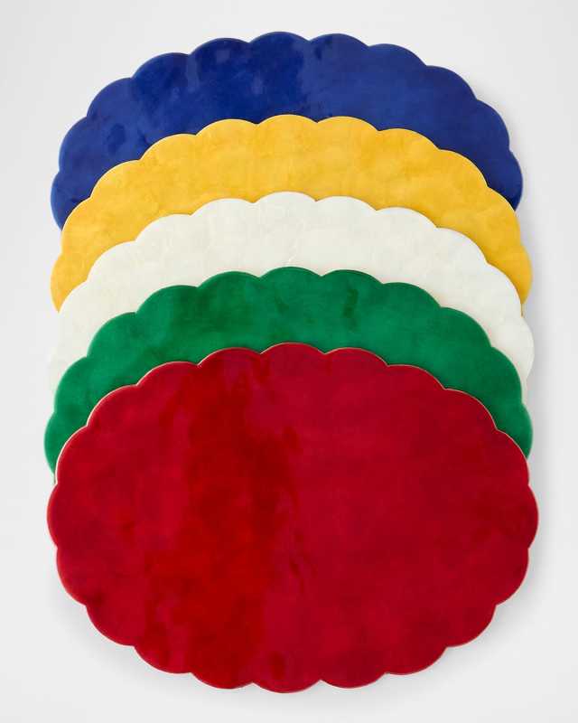 Four 19" x 13" Oval Capiz Shell Placemats
