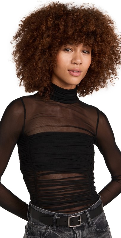 Free People Under it All Thong Bodysuit Black