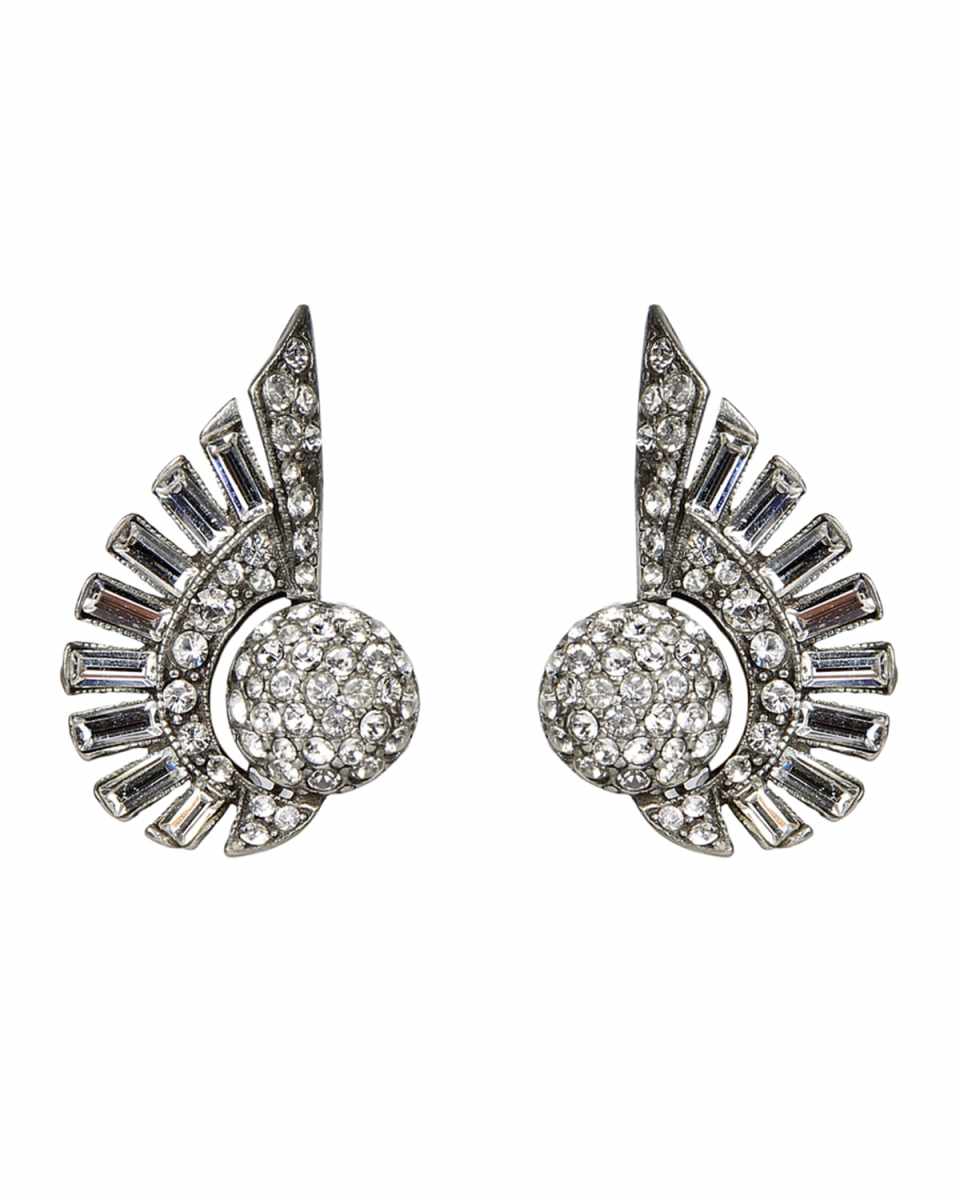 Crystal Deco Clip-On Earrings